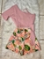 Conjunto Saia/Short Blusa Lisa Preta e Saia Estampa Lorena