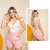 Conjunto Short Rosê Cinto Blusa Estampada Com Amarração Duda