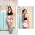 Conjunto Saia/Short Blusa Lisa Preta e Saia Estampa Vitoria