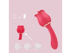 VIBRADOR DE PONTO G E ESTIMULADOR COM LÍNGUA - FORMATO DE ROSA - PRO 2 - S-HANDE - IMPORTADO - comprar online