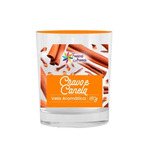 Vela Aromática Perfumada 180gr Cravo e Canela Tropical Aromas