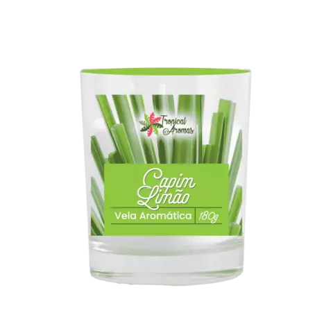 Vela Aromática Perfumada 180gr Capim Limão Tropical Aromas