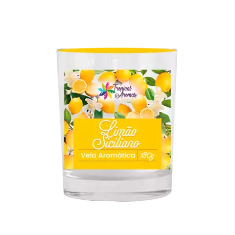 Vela Aromática Perfumada 180gr Limão Siciliano Tropical Aromas