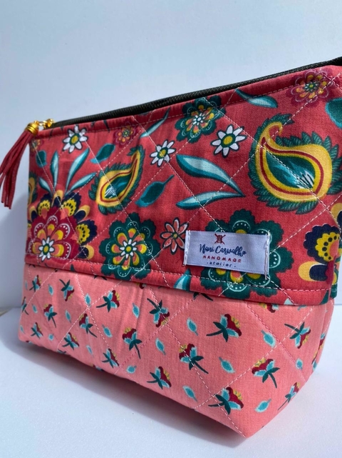 Necessaire Flores Vermelhas e Rosa