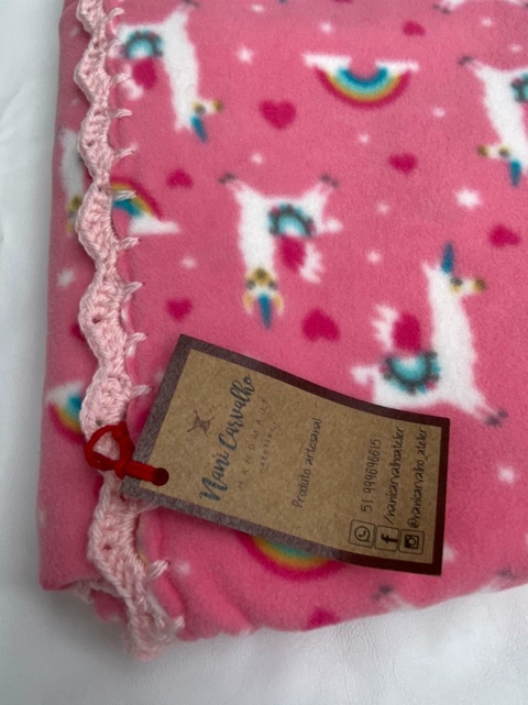 Manta Soft Infantil Unicórnio Rosa