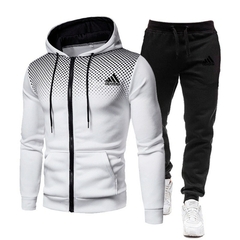 Conjunto de agasalho masculino de duas peças moletom moletom moletom moletom calça jogger - loja online