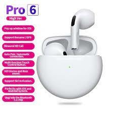 2022 TWS Fone Bluetooth Fones de ouvido sem fio com microfone Touch Control Estéreo sem fio Bluetooth Fone de ouvido Air Pro 6 fones de ouvido - comprar online