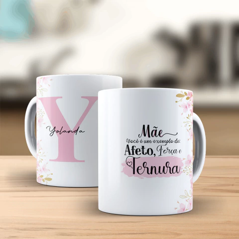Caneca Personalizada para Mães - Alfabeto