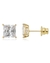 Brinco Solitário Princess 8mm - Banho Ouro 18K