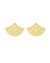 Brinco Leque Textura - Banho Ouro 18K