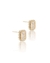 Brinco Ponto de Luz Retangular Borda Cravejada - Banho Ouro 18K - loja online