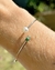 Bracelete Pérola Mini Quadrados Cristais - Banho de Ródio Branco na internet
