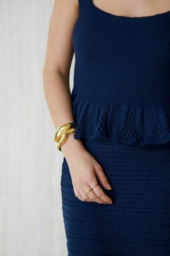 Bracelete Eletroformação Ondas - Banho Ouro18k - Na’Ví