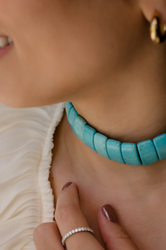 Choker Pedras Cor Turquesa