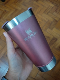 Copo térmico de garrafa Stanley de aço inoxidável de 473 ml com tampa para água fria e morna - LOJAEXPERT