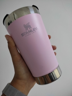 Copo térmico de garrafa Stanley de aço inoxidável de 473 ml com tampa para água fria e morna na internet