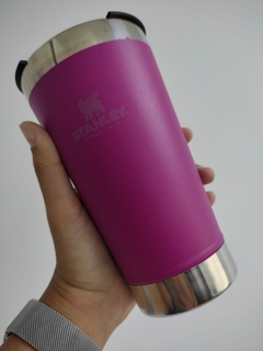 Copo térmico de garrafa Stanley de aço inoxidável de 473 ml com tampa para água fria e morna - loja online
