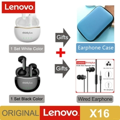 2022 novo original lenovo x16 fone de ouvido bluetooth 5.2 tws fones de ouvido sem fio estéreo esportes gancho fone de ouvido com microfone duplo hd - LOJAEXPERT