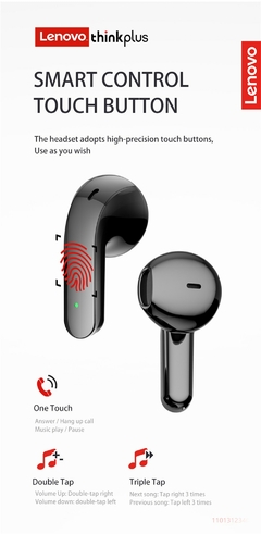Imagem do 2022 novo original lenovo x16 fone de ouvido bluetooth 5.2 tws fones de ouvido sem fio estéreo esportes gancho fone de ouvido com microfone duplo hd