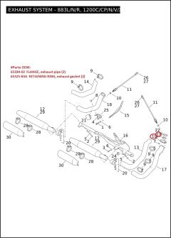 Kit de brida de escape 84+BT, 86+XL "Drag Specialties" 1861-0888 - comprar en línea