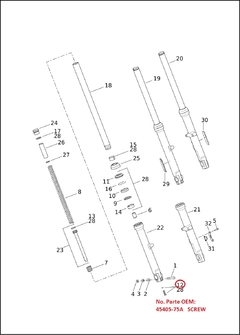 Tornillo de suspension delantera XL FX FLH "Gardner westcott" (DS-222051) - comprar en línea