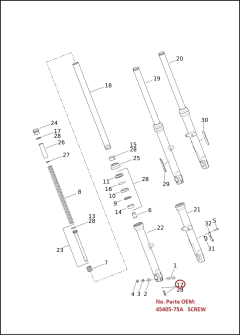 Tornillo de suspension delantera XL FX FLH "Gardner westcott" (DS-222051) - comprar en línea