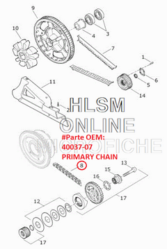 Cadena primaria - 428-2 x 86 - FLH 07-21 "DRAG SPECIALTIES" 1120-0284 en internet