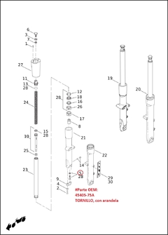 Tornillos suspensión delantera XL, FL, FLH, FX 77-17 "DRAG SPECIALTIES" 2401-0851 - comprar en línea