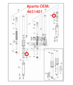 Kit de retenes suspensión delantera DS 49 mm "Drag Specialties" (0407-0192) - comprar en línea
