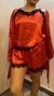 SET BATA, SHORT Y MUSCULOSA DE SATÉN ROJO