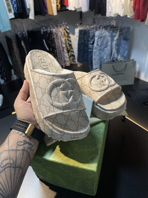 Slide Com Plataforma Gucci