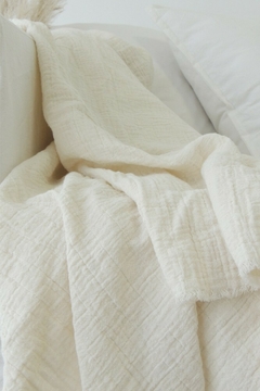 manta marra gasa crudo 160x140 - comprar online