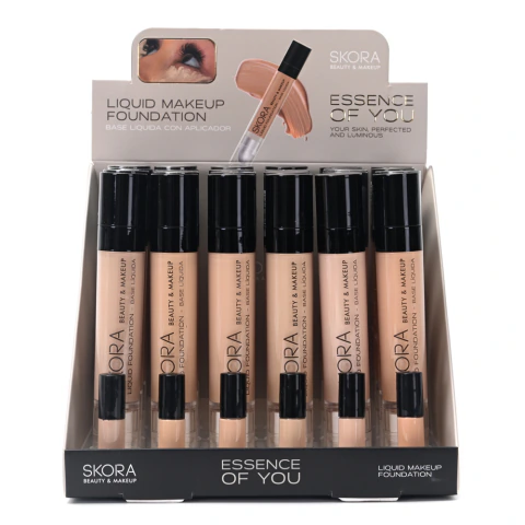 Maquillaje fluido con aplicador y esponja