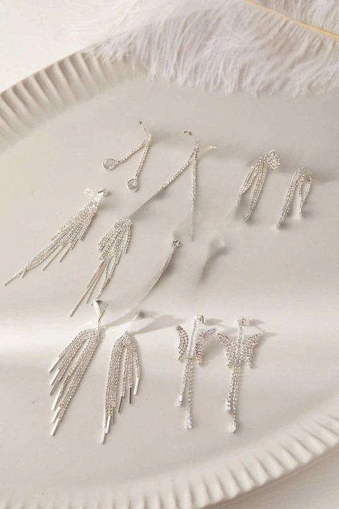 Aros de Fiesta Baño Blanco con Strass ✨ Brillo Total