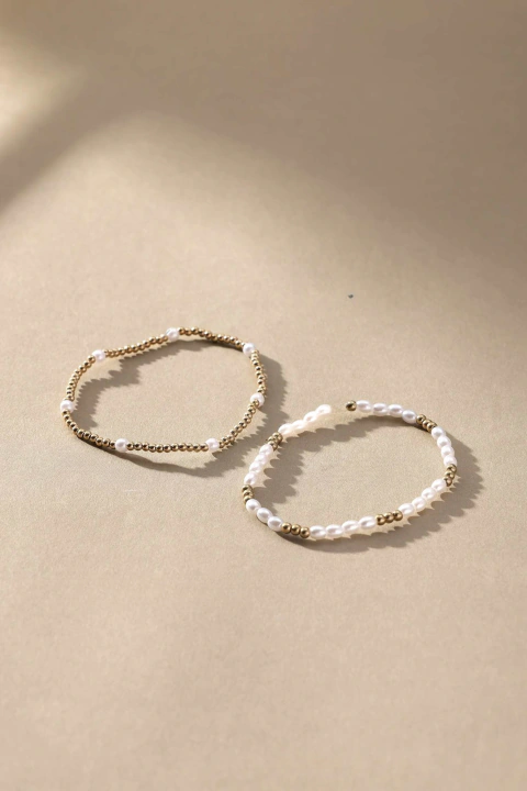 PULSERA con Terminación Acero Dorado Combinado (287)