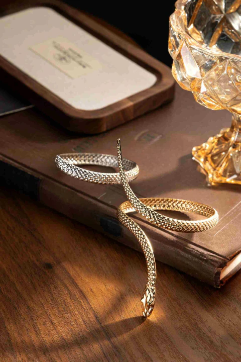 BRAZALETE Fantasia Dorado y Plateado Serpiente (50)