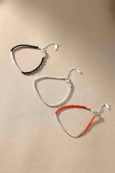 PULSERA con Terminación Acero Blanco y Cristales (278)
