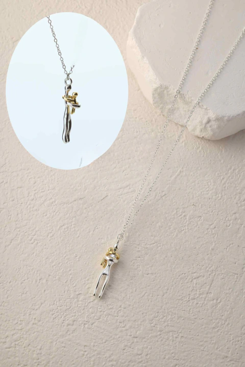 Cadena Acero Blanco Abrazo de Bebé — Regalo con Sentimiento