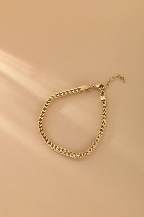 Pulsera de Hombre Acero Dorado + Extensión — Estilo Masculino