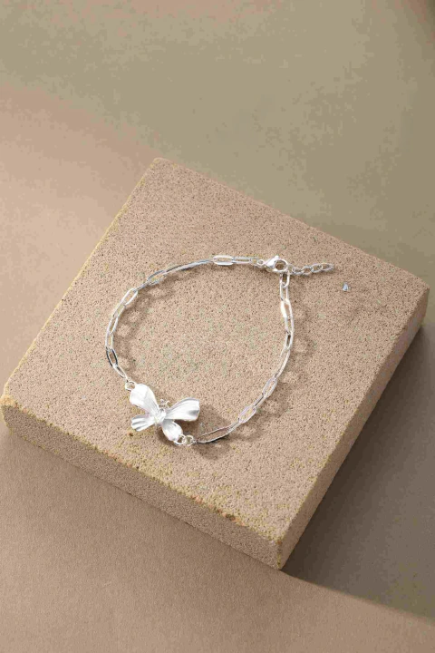 PULSERA Acero Blanco con Mariposa (2)