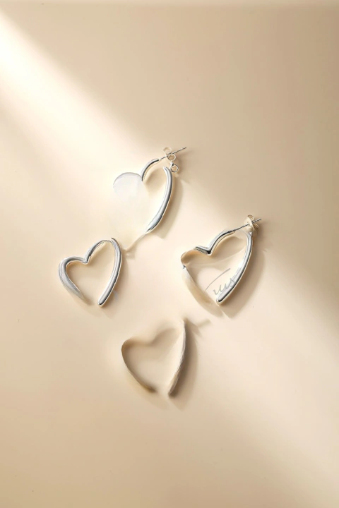 ARO Acero Quirúrgico Blanco Forma Corazón x6 Pares