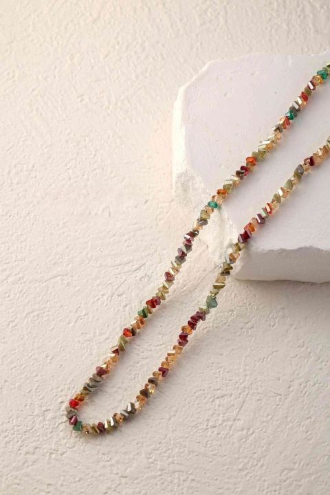 CADENA Hilo con Terminación Acero Cristales Irregulares (160)