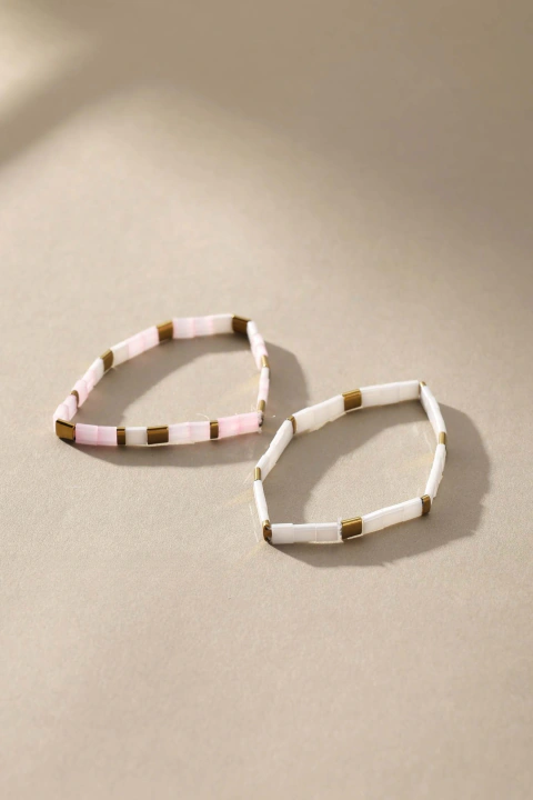 Pulsera Elástica Tipo Nácar — Efecto Perlado Único