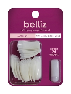 UNHA POSTICA BELLIZ P/ALONGAMENTO SQUARE C/24 TIPS - comprar online