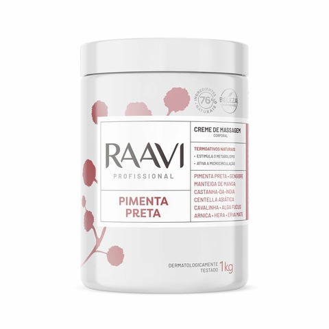 Creme de Massagem Raavi Termoativo Pimenta Preta 1kg