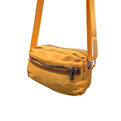 Pochete Bolsa Transversal Retangular Alça Ajustável Casual Lisa Cor:Amarelo