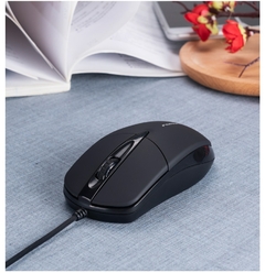 FORKA USB Mouse de Computador com Fio Silencioso Clique LED