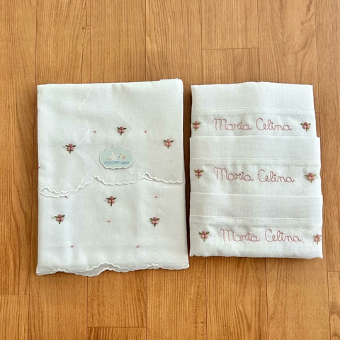 Kit Coordenado - Kit maternidade e 3 Fraldas Personalizadas