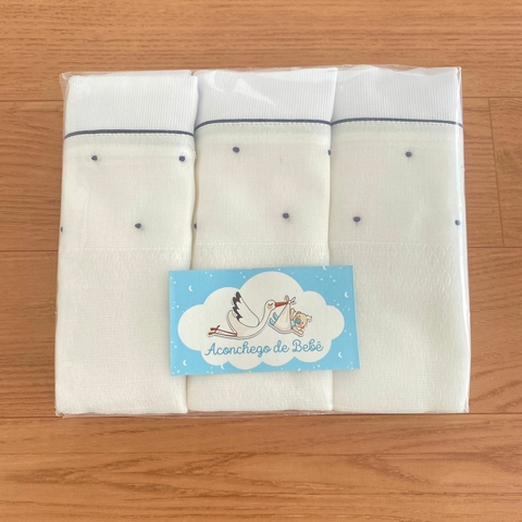 Kit Fraldas Cremer Luxo - Poá Azul Marinho