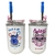 Copo Com Canudo Stitch e Angel 300ml
